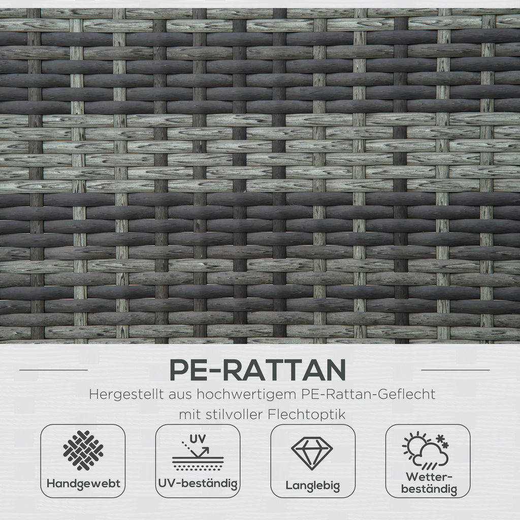 Polyrattan dvigulė gultas Saulės gultas Sodo gultas 2 asmenims Poilsio gultas Prabangus poilsio gultas 5 pakopų atlošas Metalas PE rotangas Pilkas 196 x 120 x 28 cm