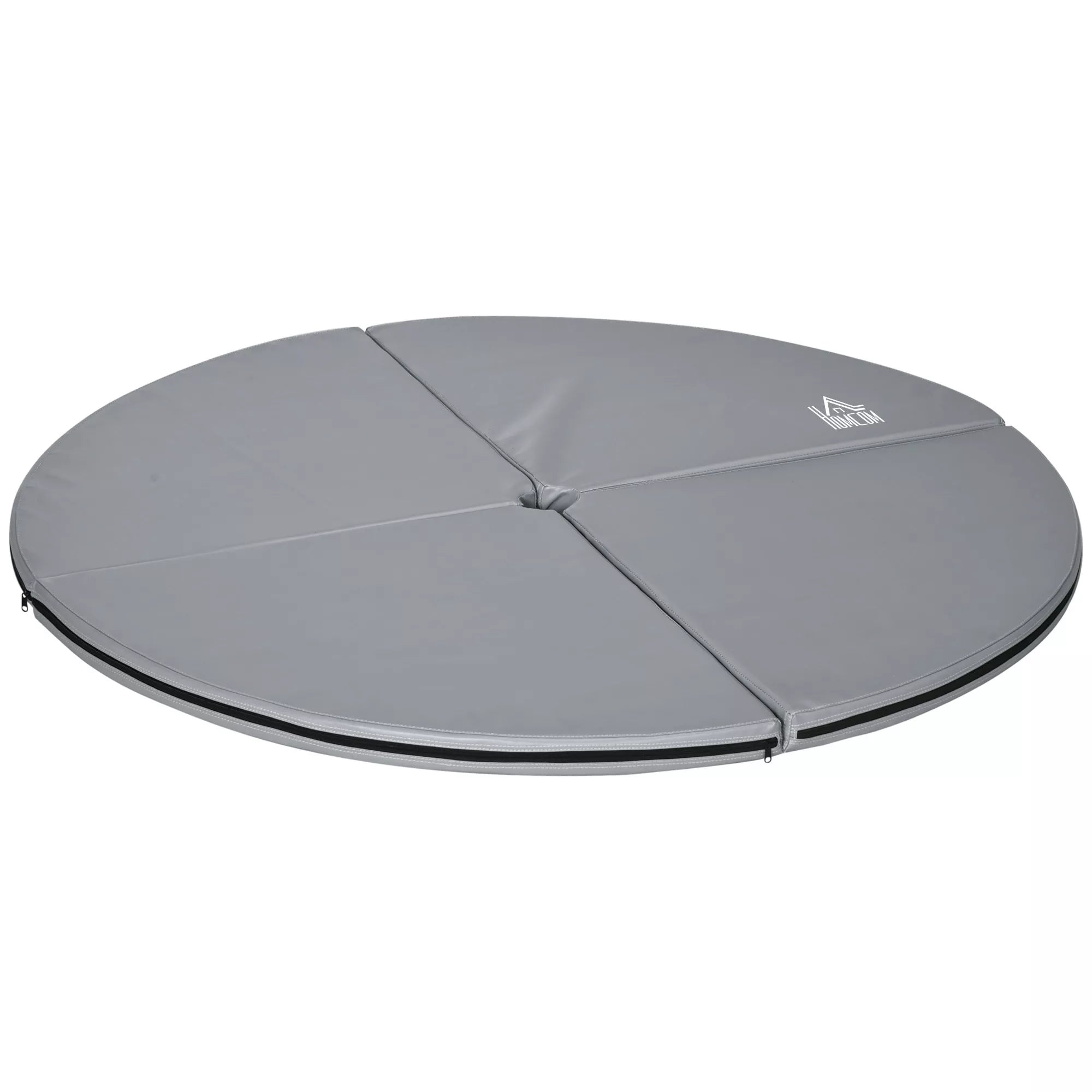 Pole dance kilimėlis, 5 cm storio apvalus plastikinis kilimėlis, skirtas pole dance pratimams, gimnastikai, jogai, šviesiai pilkos spalvos