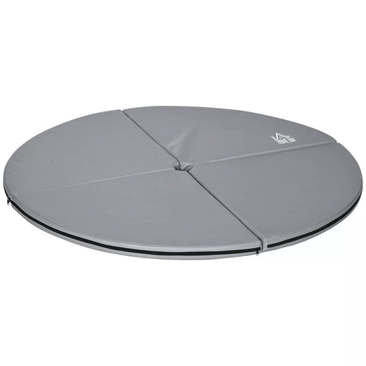 Kilimėlis pole dance, 5 cm storio apvalus plastikinis kilimėlis pole dance pratimams, gimnastikai, jogai, šviesiai pilkas