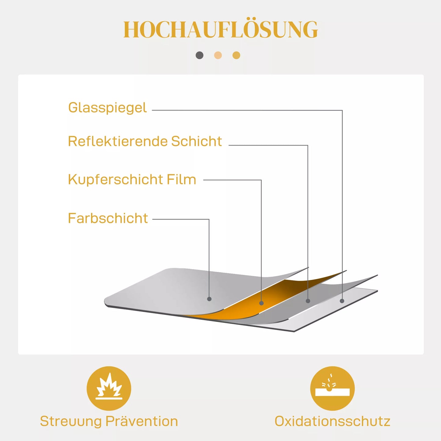 Sieninis veidrodis, stilingas, 60x3x87cm, aukso atspalvio
