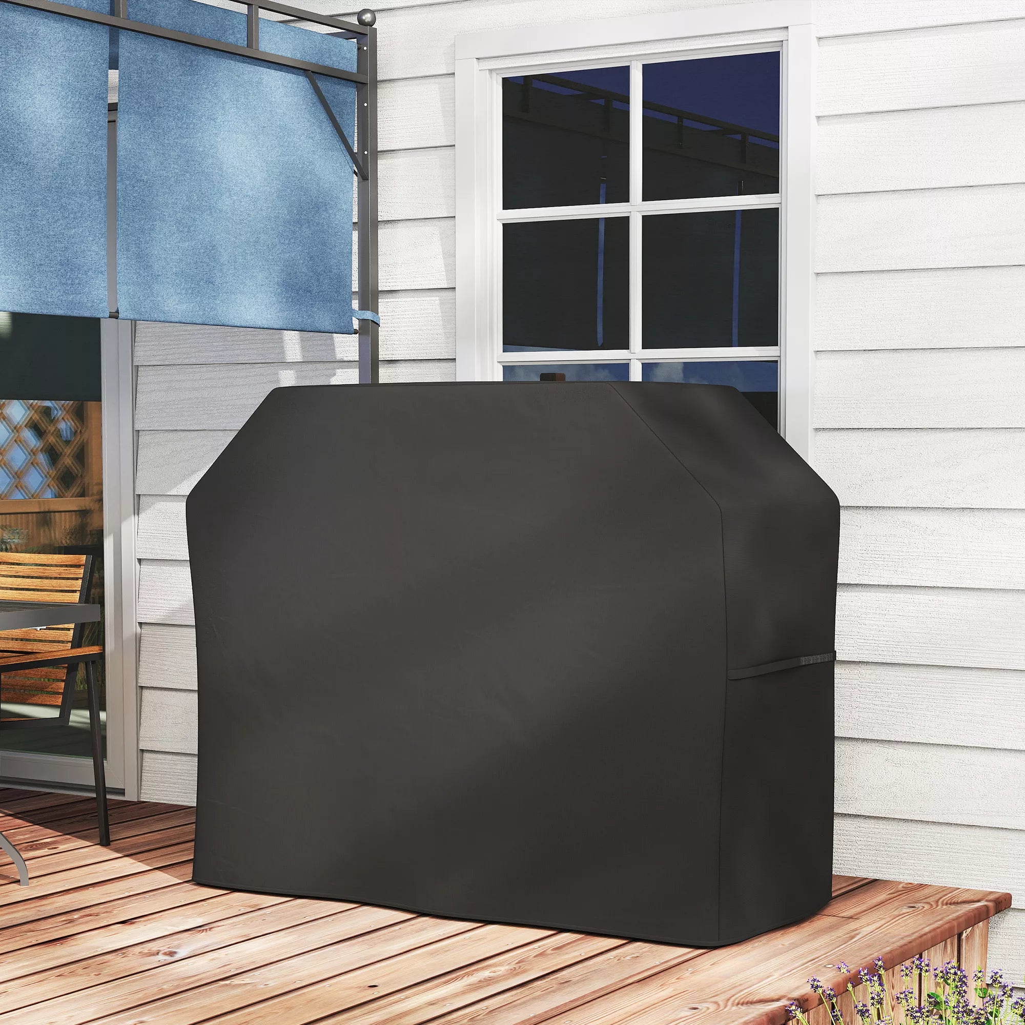 Grill dangtis Apsauginis dangtis griliui Grilio tentas, atsparus atmosferos poveikiui, 147 x 61 x 120 cm, juodas