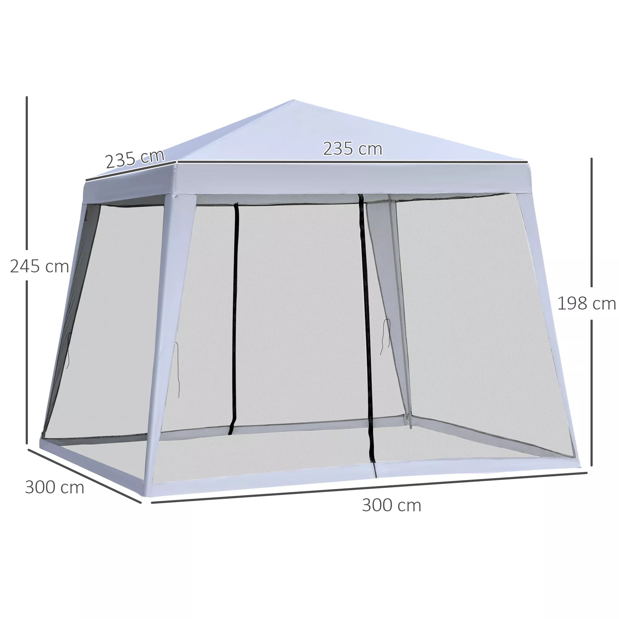 Sodo paviljonas Paviljonas Šventinis palapinė Vėtrinė palapinė su moskitine tinkleliu Metalas + poliesteris Pilka 3 x 3 m