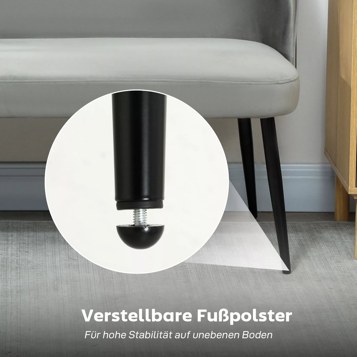 2-vietė sofa, moderni minkšta sofa su metaliniu ir mediniu rėmu, aksomo audinio apmušalas, pilkos spalvos