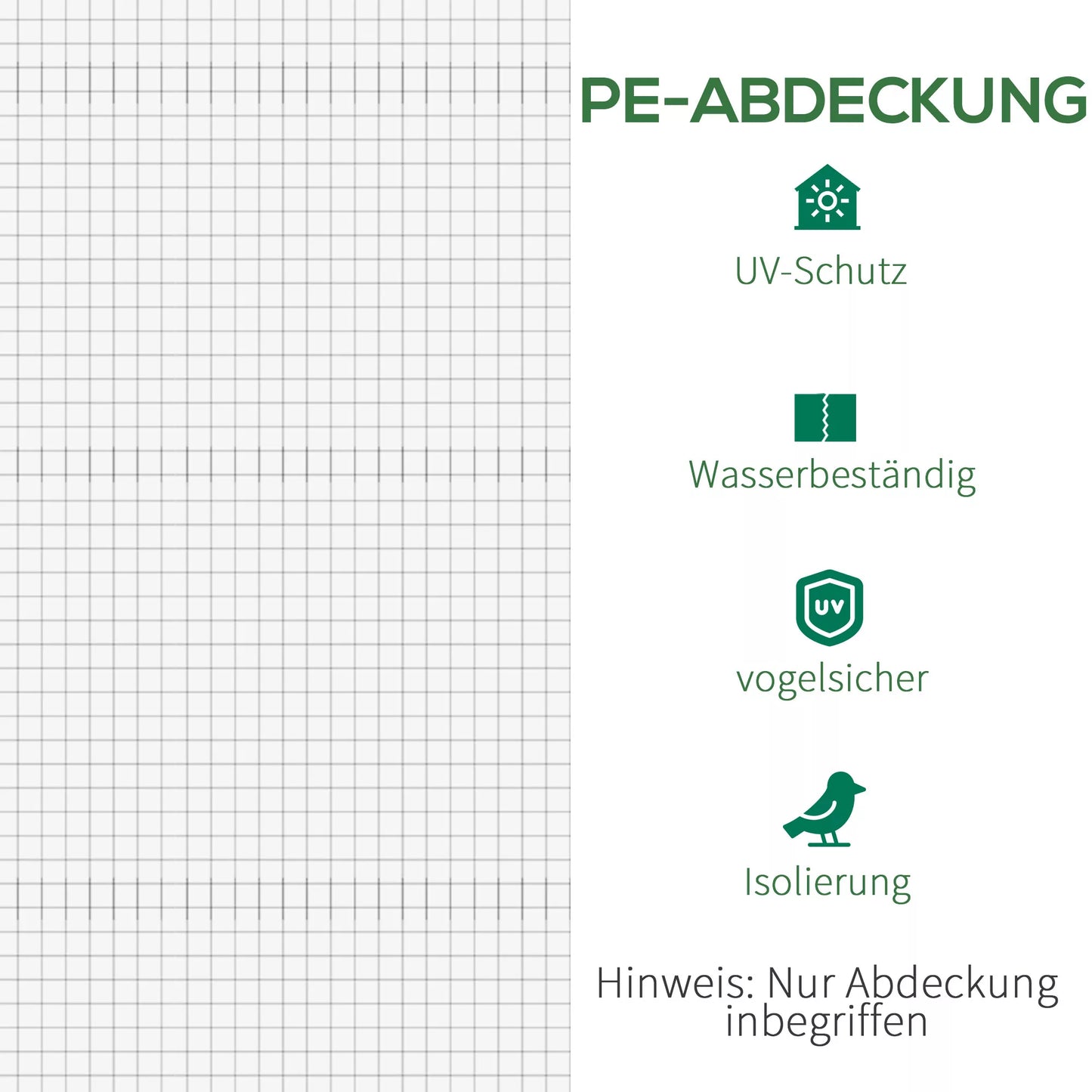 Atsarginė plėvelė 6x3x2 m šiltnamiui, tvirta, atspari plyšimui, 12 langų, durys, žalia