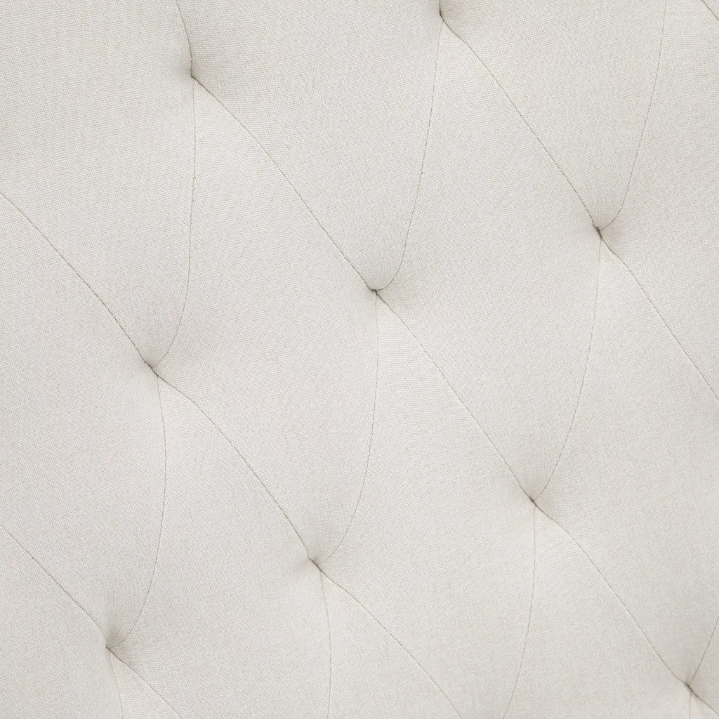 Skandinaviško stiliaus supamasis krėslas Poilsio krėslas, sagų siuvimas, 69 cm x 90 cm x 100 cm, kreminė + natūrali + juoda