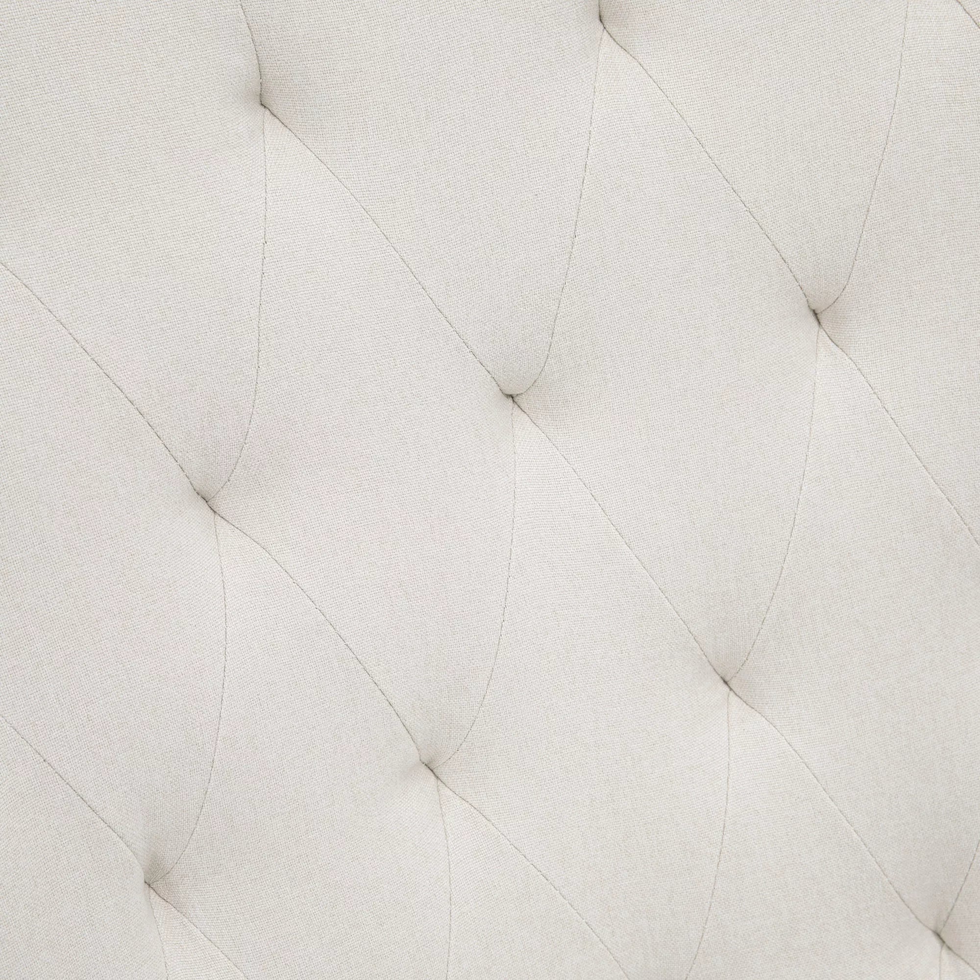 Skandinaviško stiliaus supamasis krėslas Poilsio krėslas, sagų siuvimas, 69 cm x 90 cm x 100 cm, kreminė + natūrali + juoda