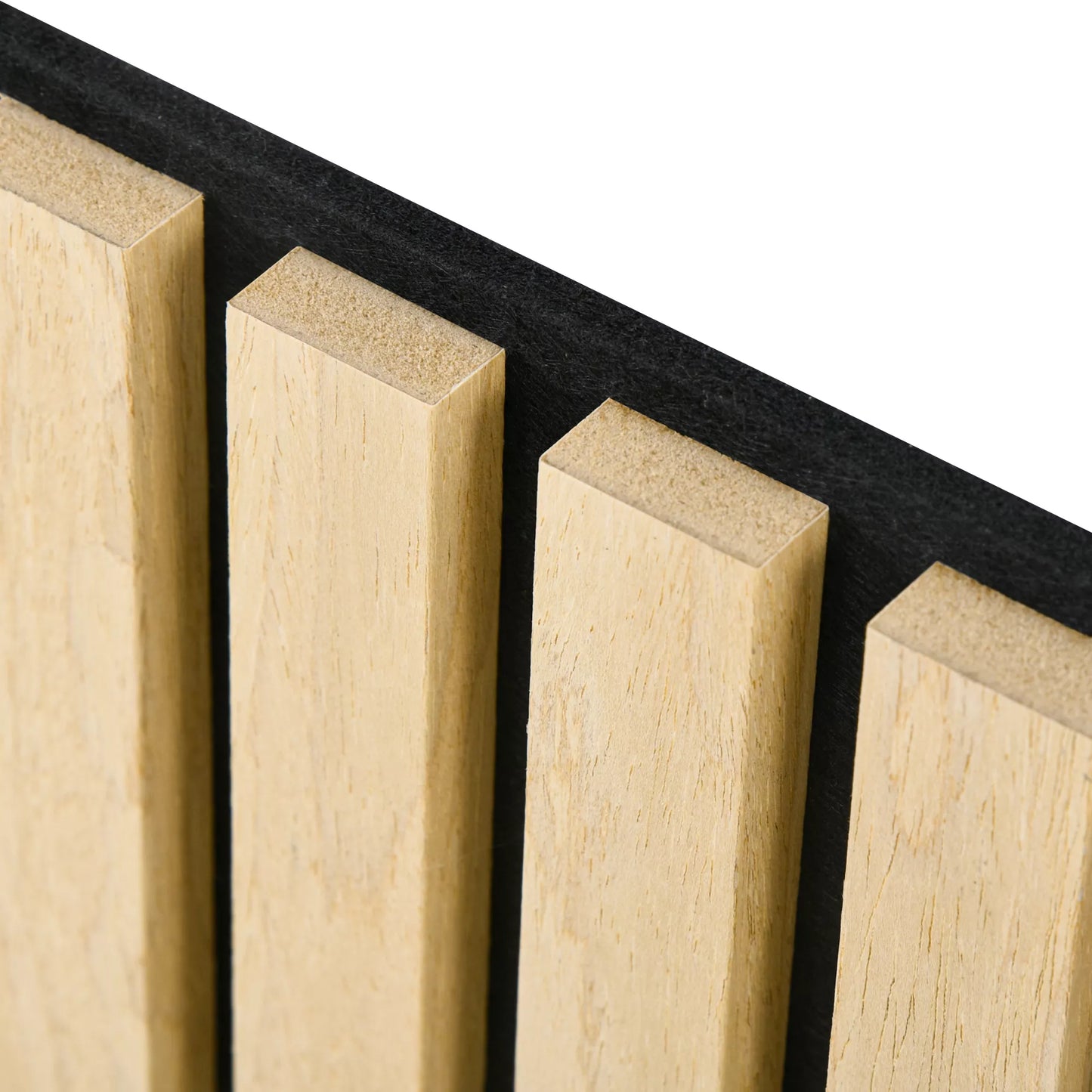 Akustinė plokštė, garso sugėrimas, DIY lamelių siena, MDF ir poliesteris, paprastas montavimas, ąžuolas