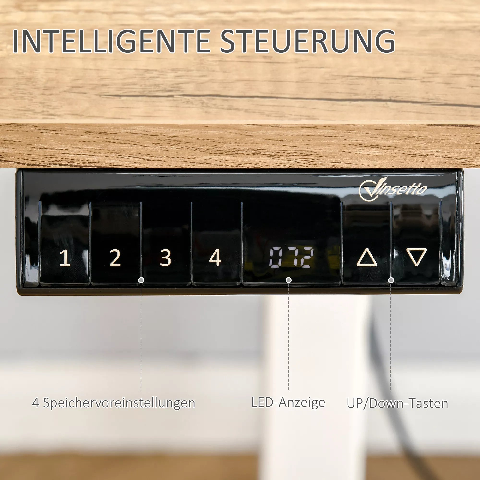 Aukščio reguliuojamo stalo valdymo pultas su 4 atmintimis ir LED ekranu