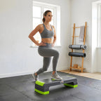 Aerobikos pakyla SportVida, reguliuojamo aukščio, iki 150 kg, pilka/žalia