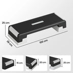 Platformos matmenų schema: 100x38x25 cm su trimis aukščio pakopomis
