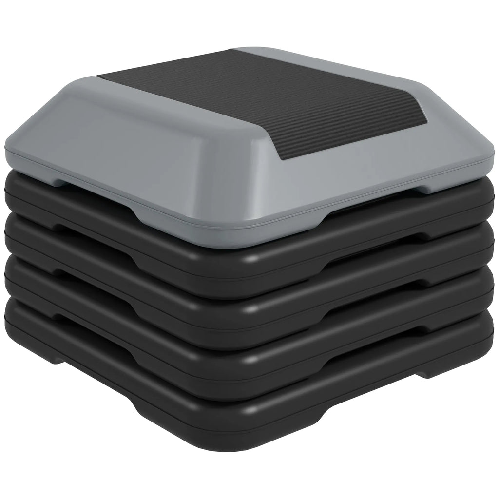 Aerobikos step platforma, reguliuojamo 10–30 cm aukščio, 5 padėtys, iki 150 kg, pilka