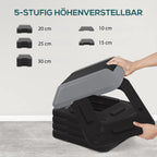 Aerobikos step platforma, reguliuojamo 10–30 cm aukščio, 5 padėtys, iki 150 kg, pilka