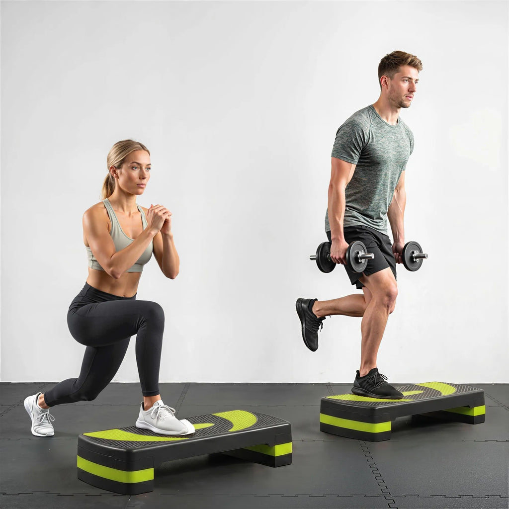 Aerobinis stepperis, reguliuojamo aukščio, iki 150 kg, juodai žalias