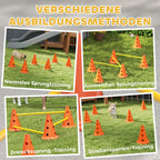 Agility kliūčių rinkinys šunims reguliuojamo aukščio oranžinis