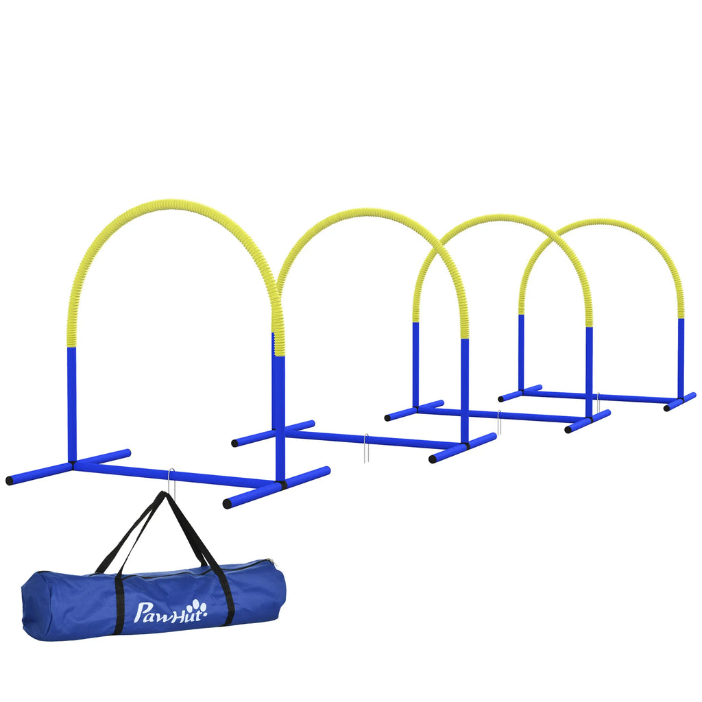 Agility rinkinys šunims, 4 arkos, pradedantiesiems, mėlynas/geltonas