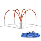 Agility rinkinys šunims, 4 dalių, su krepšiu, 89x69x99 cm, baltas–oranžinis