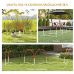 Agility rinkinys šunims, 4 dalių, su krepšiu, 89x69x99 cm, baltas–oranžinis