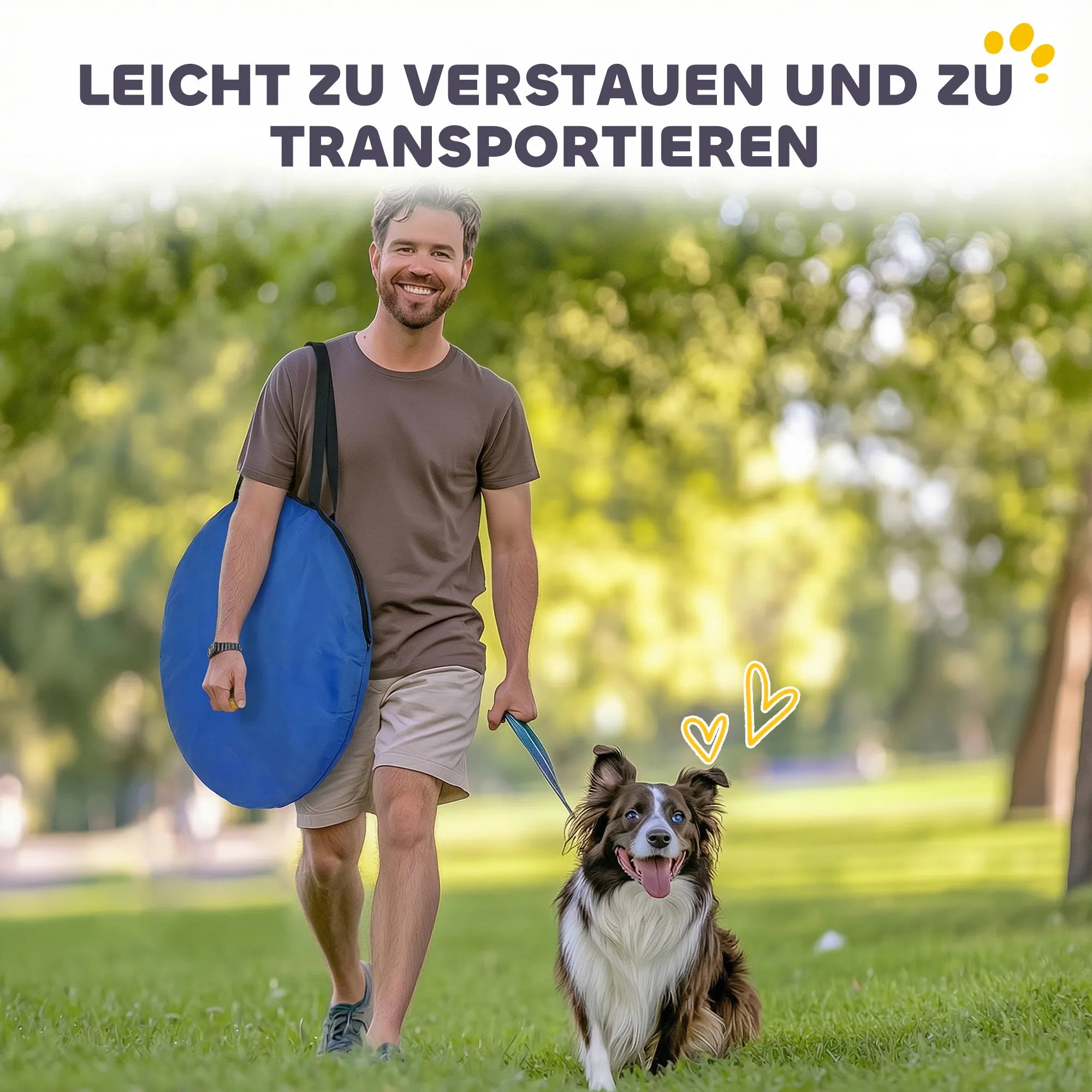 Agility tunelis šunims 300x50 cm su tvirtinimo elementais mėlynas