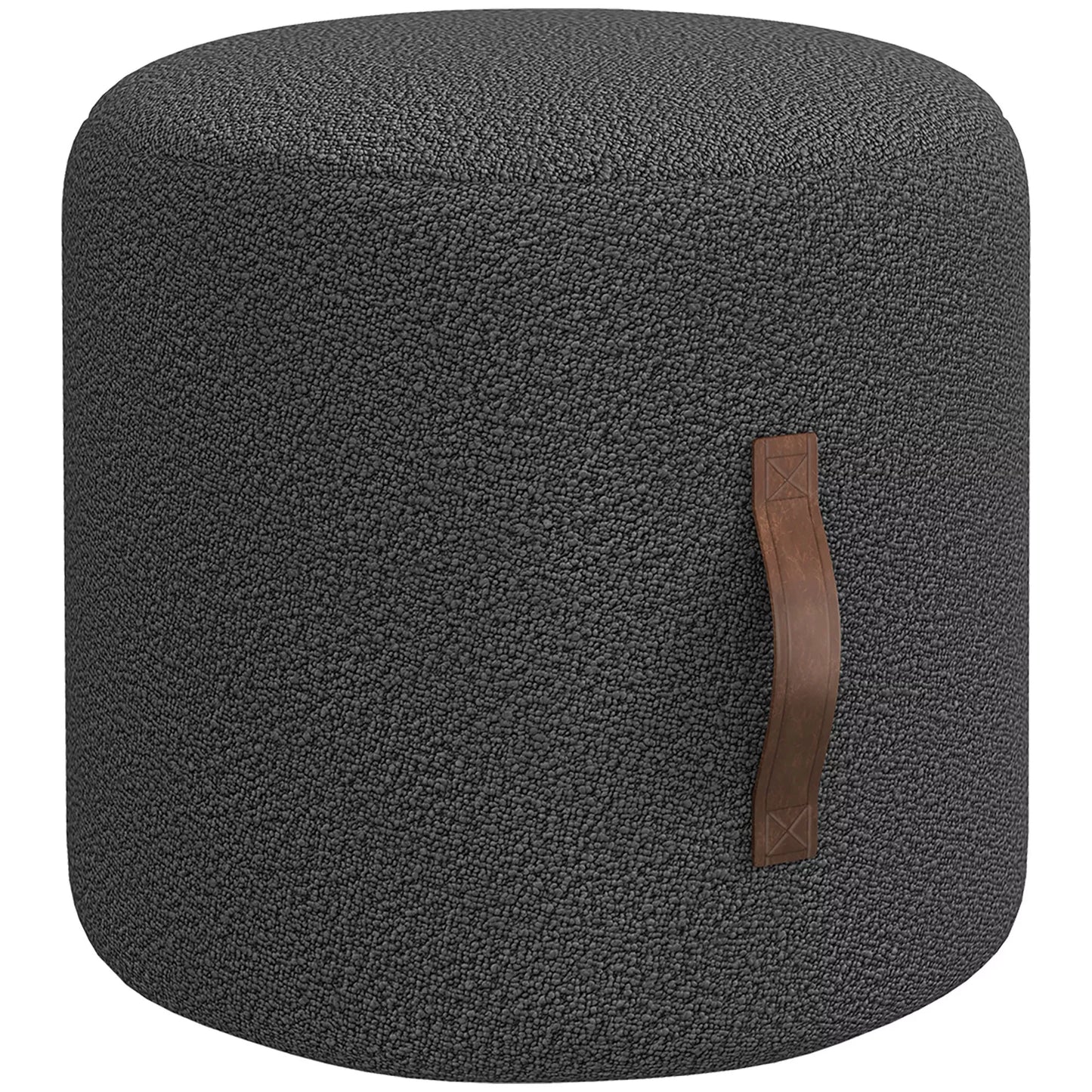 Šiuolaikiško dizaino taburetė, pufas, tamsiai pilkos + rudos spalvos