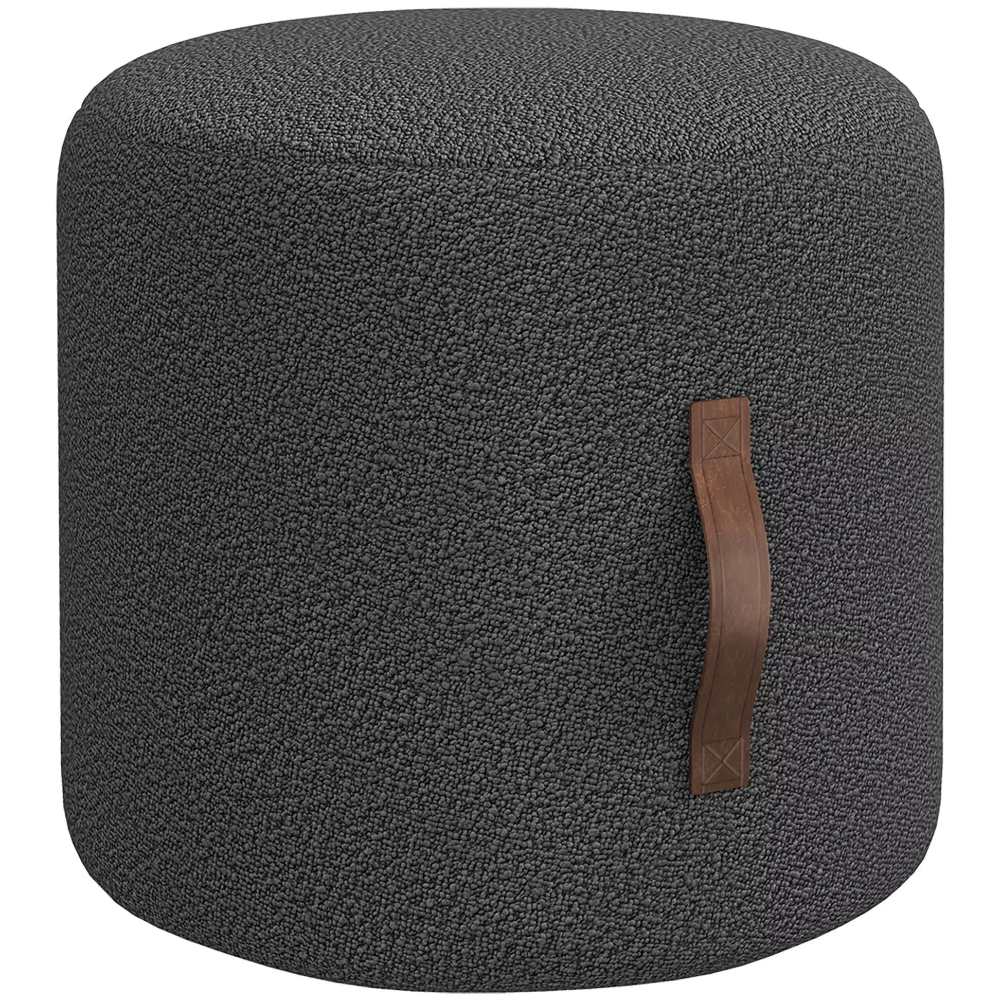 Šiuolaikiško dizaino taburetė, pufas, tamsiai pilkos + rudos spalvos