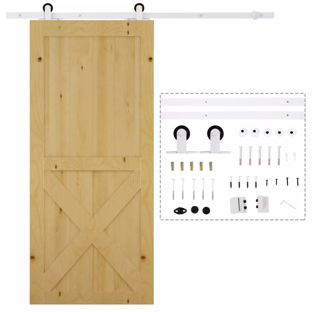 Stumdomų durų bėgelių komplektas, 183 cm, baltas