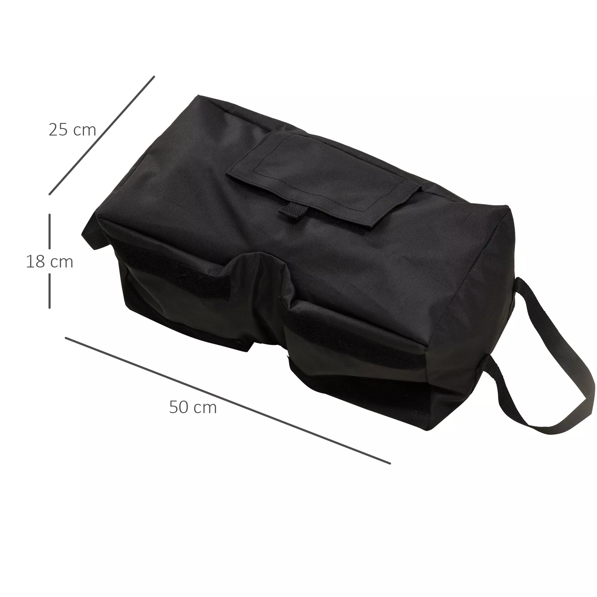 Skėčio stovas, sulankstomas, nešiojamas, užpildomas iki 50 kg smėlio, juodas