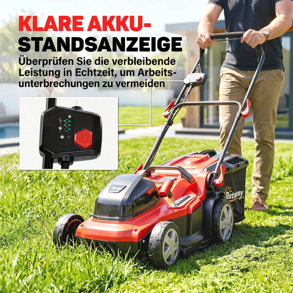 Akumuliatorinė vejapjovė 800W 40cm pjovimo plotis 45l krepšys