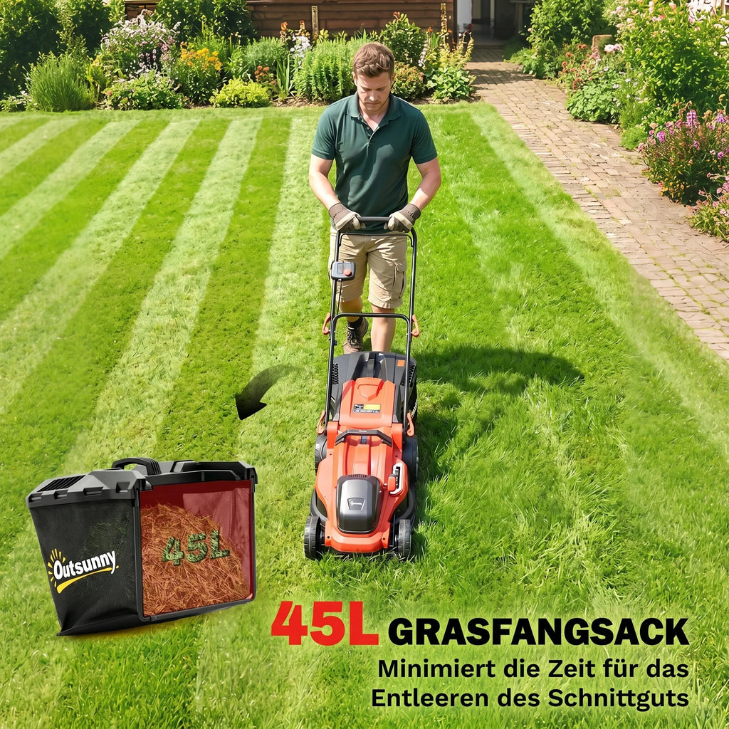 Akumuliatorinė vejapjovė 800W 40cm pjovimo plotis 45l krepšys