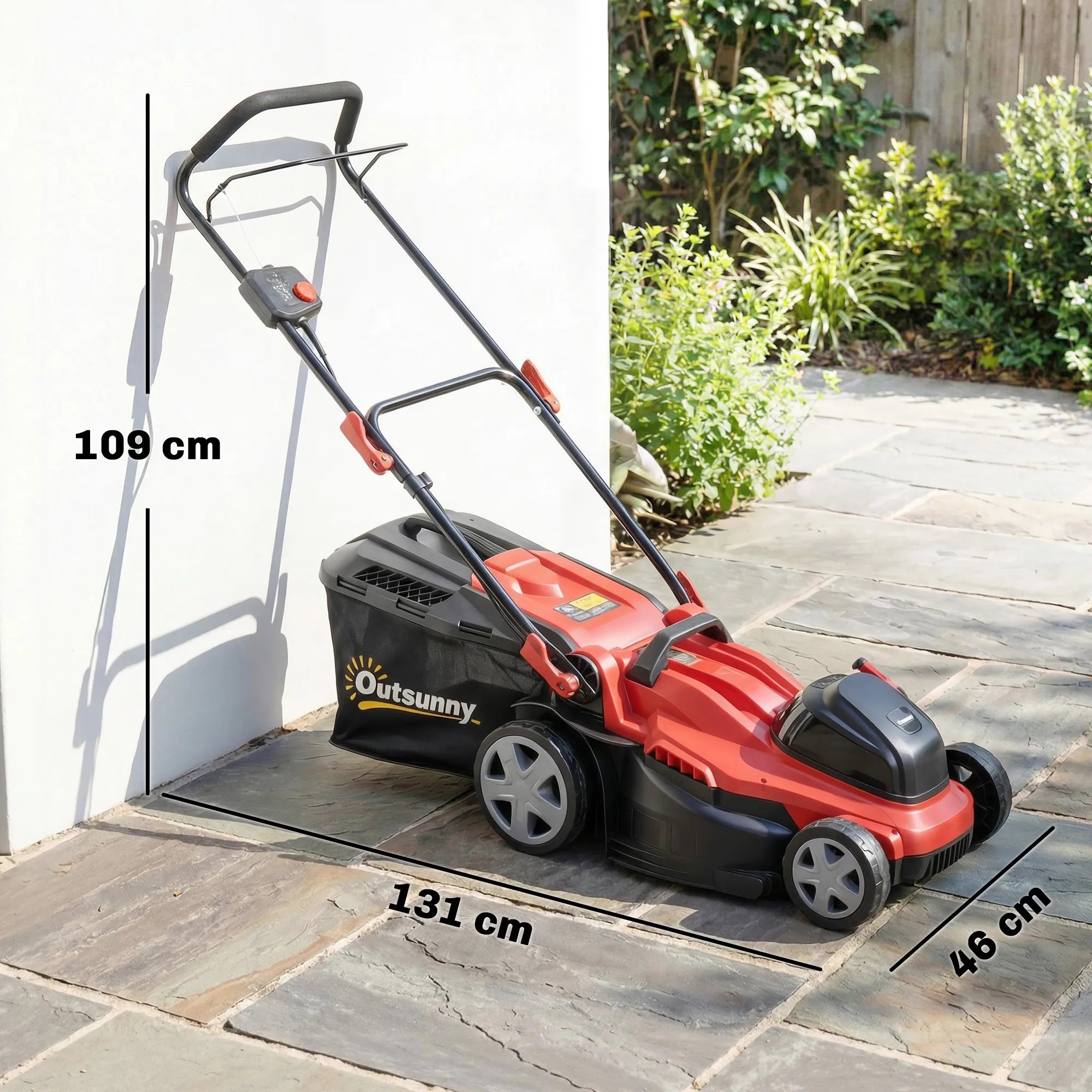 Akumuliatorinė vejapjovė 800W 40cm pjovimo plotis 45l krepšys