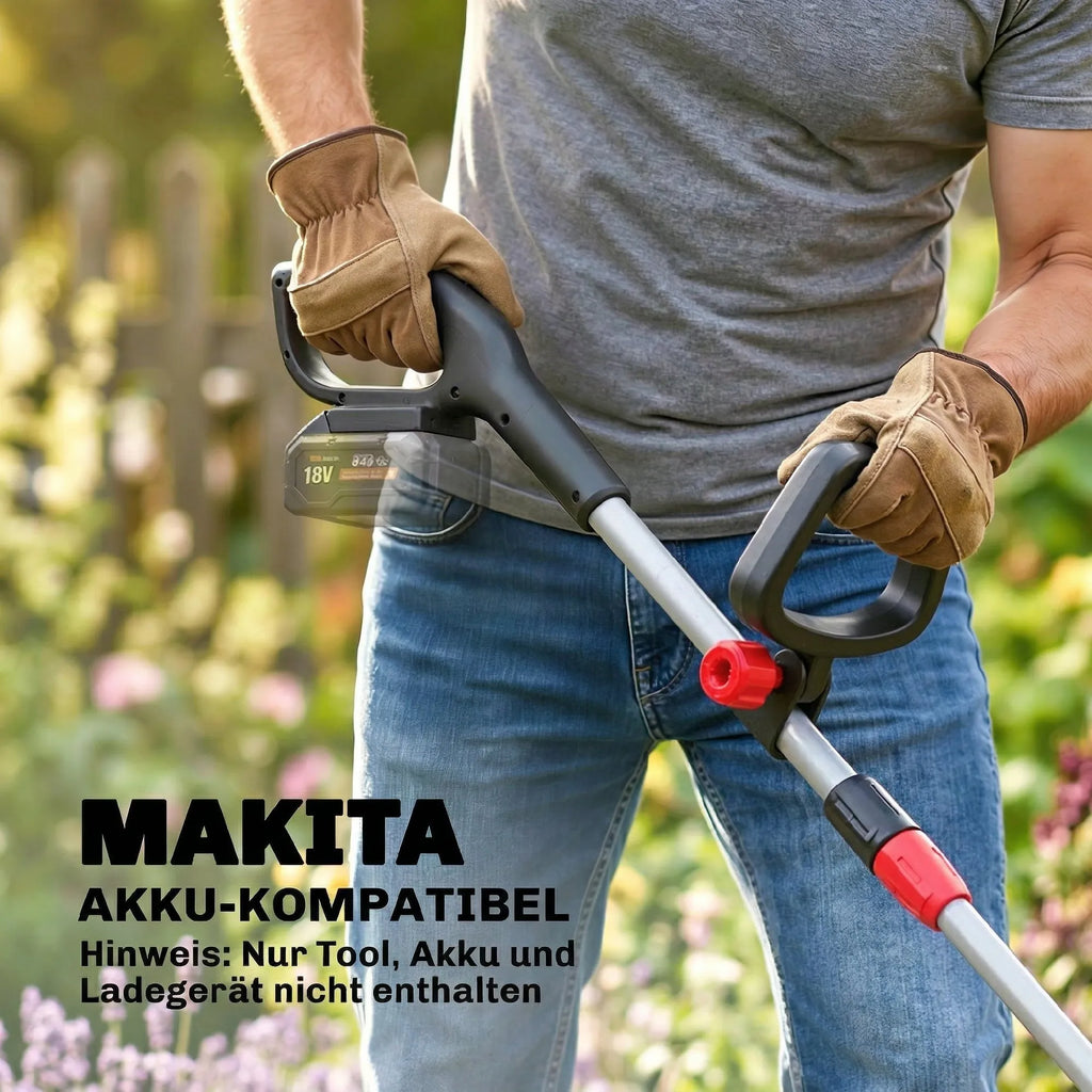 Akumuliatorinė žoliapjovė-trimeris 2-in-1, 30 cm, su reguliuojama rankena