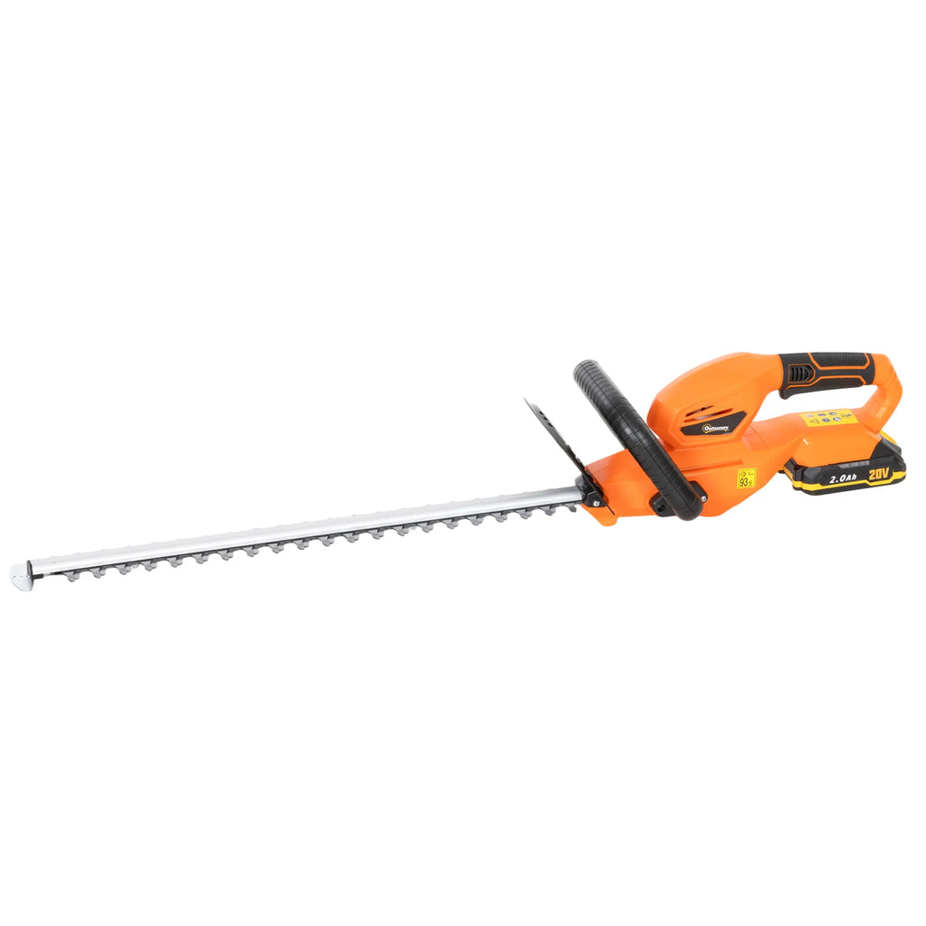Akumuliatorinės gyvatvorių žirklės 100W 51cm su įkrovikliu oranžinės