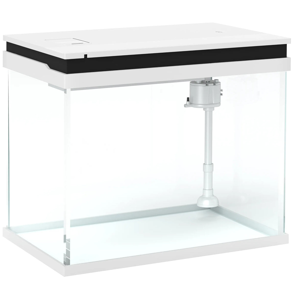 Akvariumas su filtrų sistema ir LED apšvietimu, 41 l, baltas