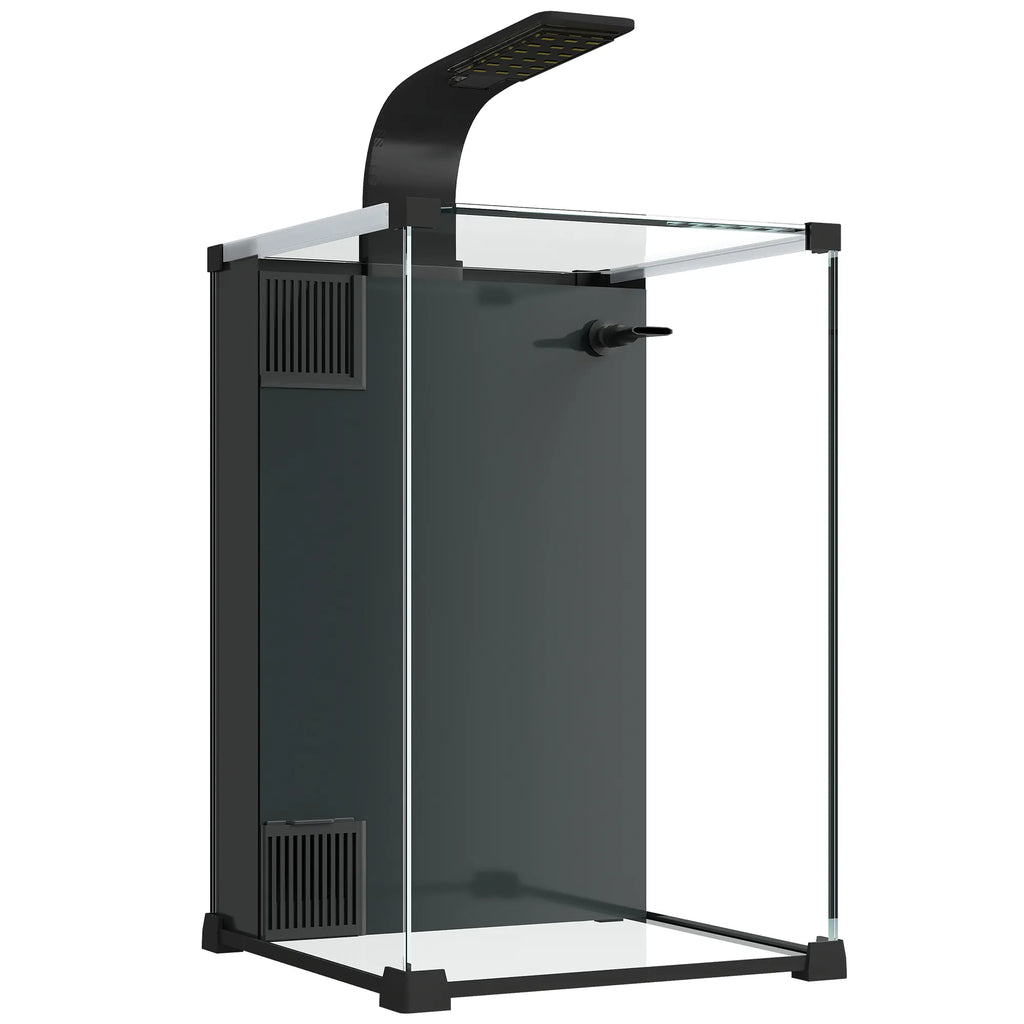 Akvariumo komplektas 36 l, su LED apšvietimu, filtru ir siurbliu, juodas, 30 x 30 x 45,5 cm