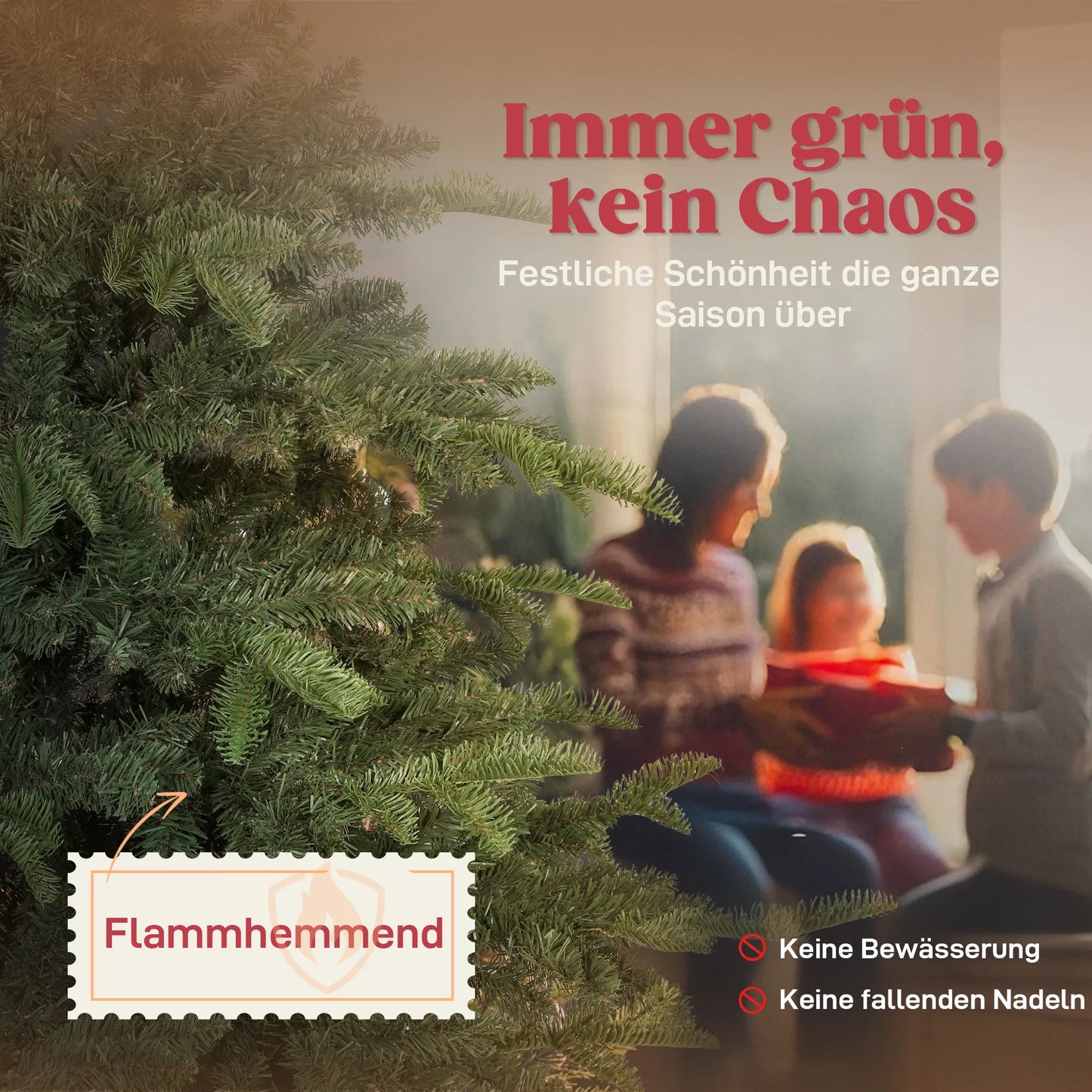 Dirbtinė Kalėdų eglutė su realistiškomis šakomis, sulankstomu stoveliu, atspari ugniai, plastikas, metalas, žalia