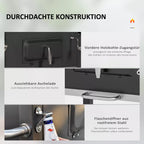 Priekinių anglių prieigos durelių, pelenų stalčiaus ir butelių atidarytuvo detalės