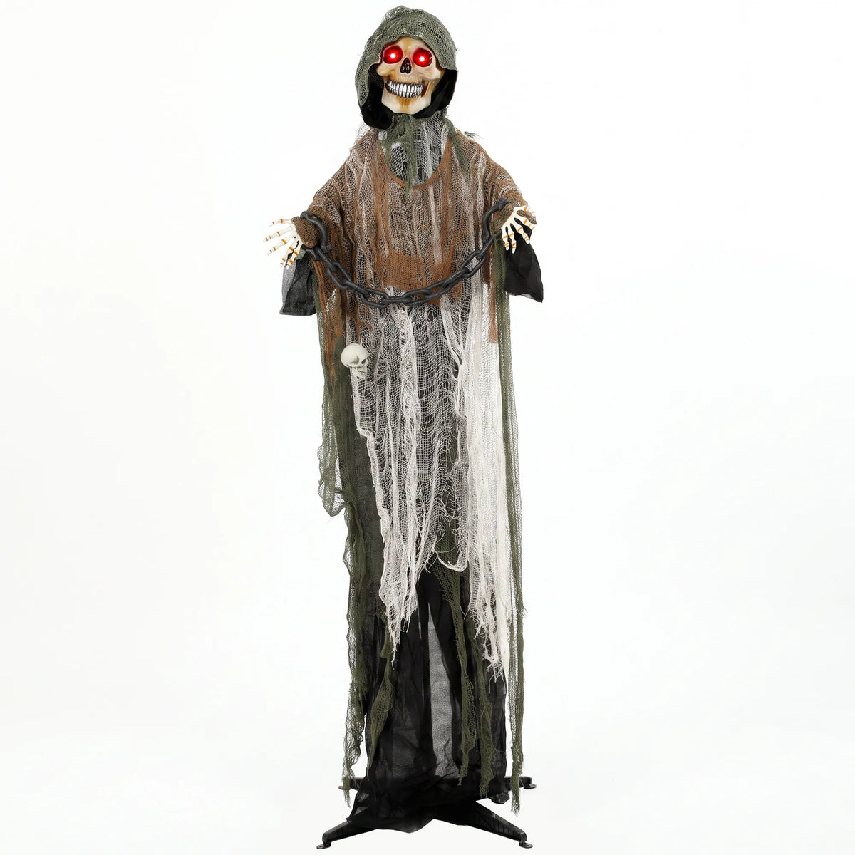 Animuotas Helovino skeletas, 170 cm, su garsais ir šviesomis