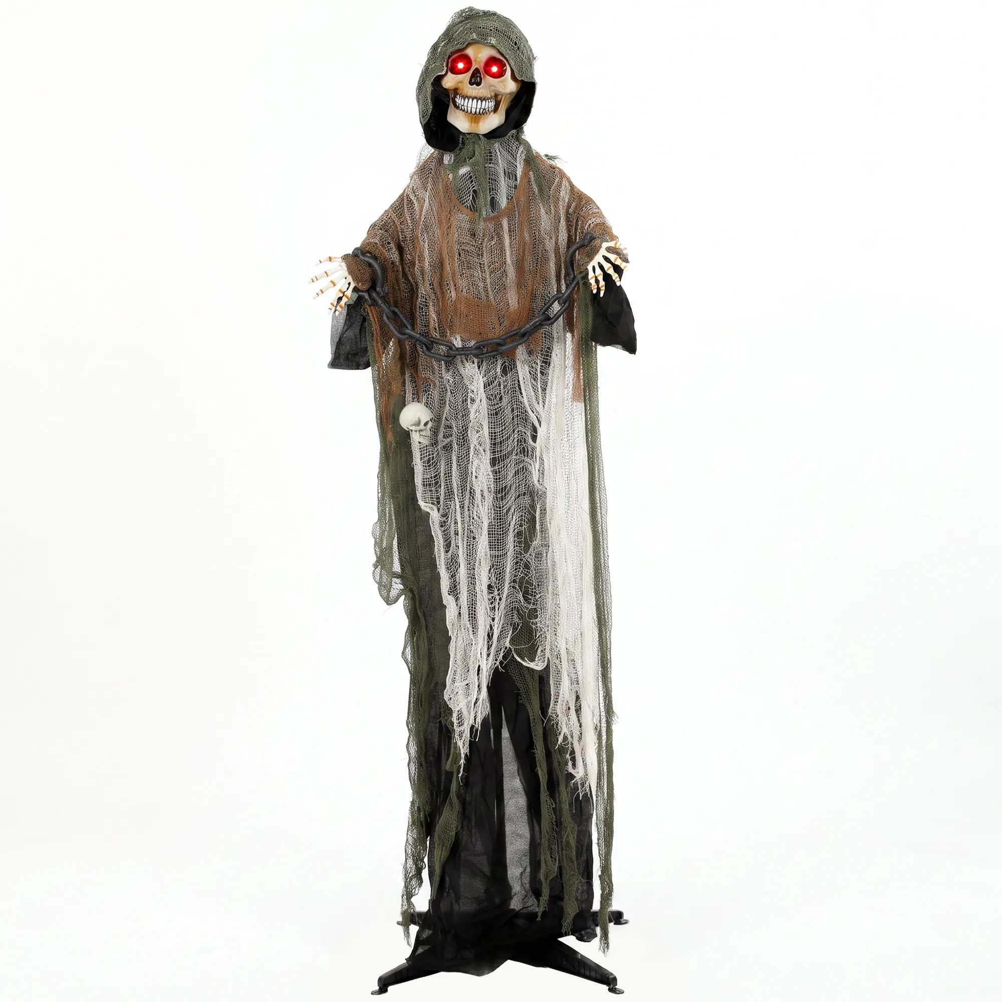 Animuotas Helovino skeletas, 170 cm, su garsais ir šviesomis