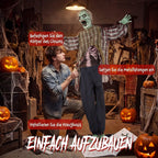 Animuotas zombis Helovino dekoracijai, 170 cm, su garsu ir judesiu