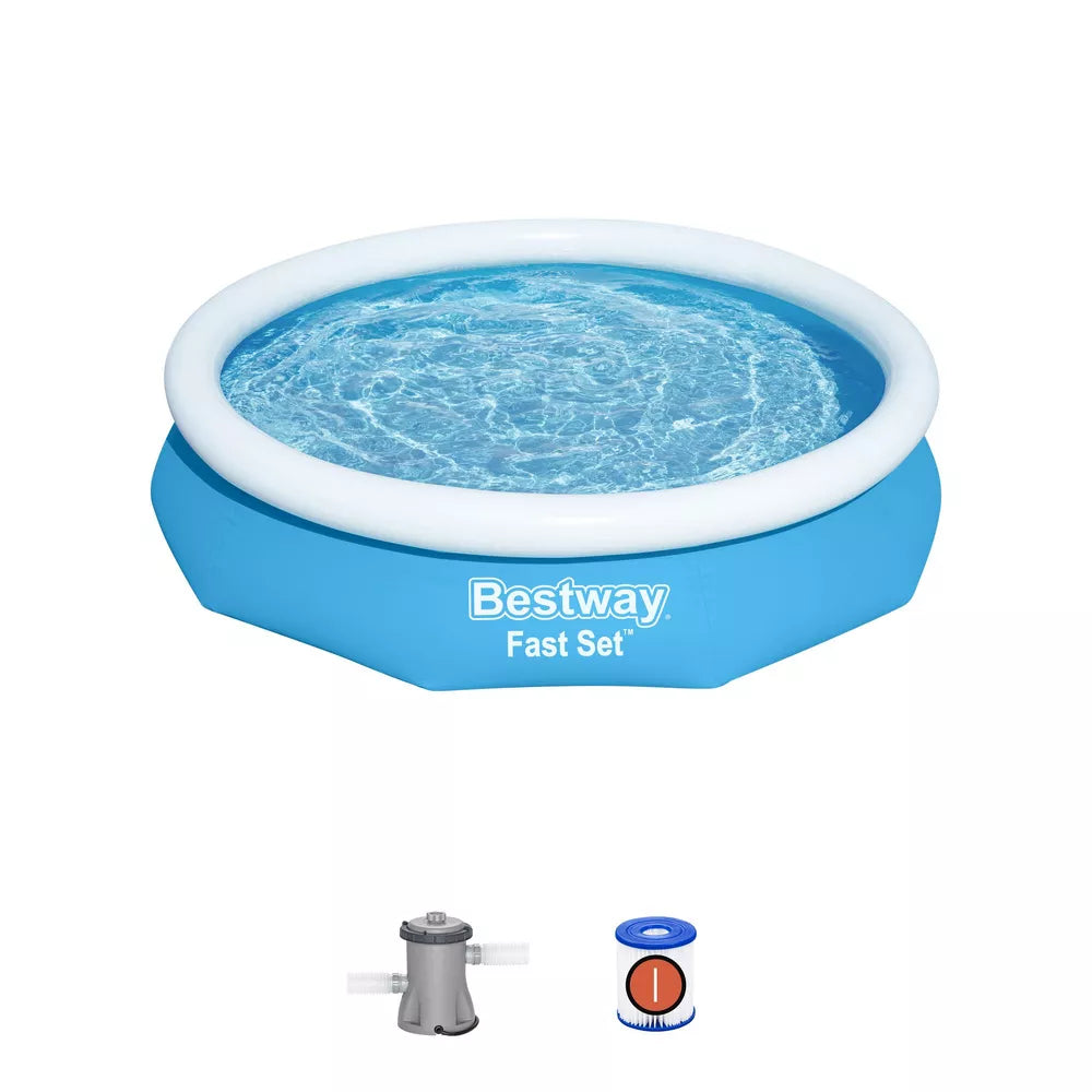 Antžeminis pripučiamas baseinas Bestway Fast Set 305x66 cm, su filtro siurbliu, mėlynas