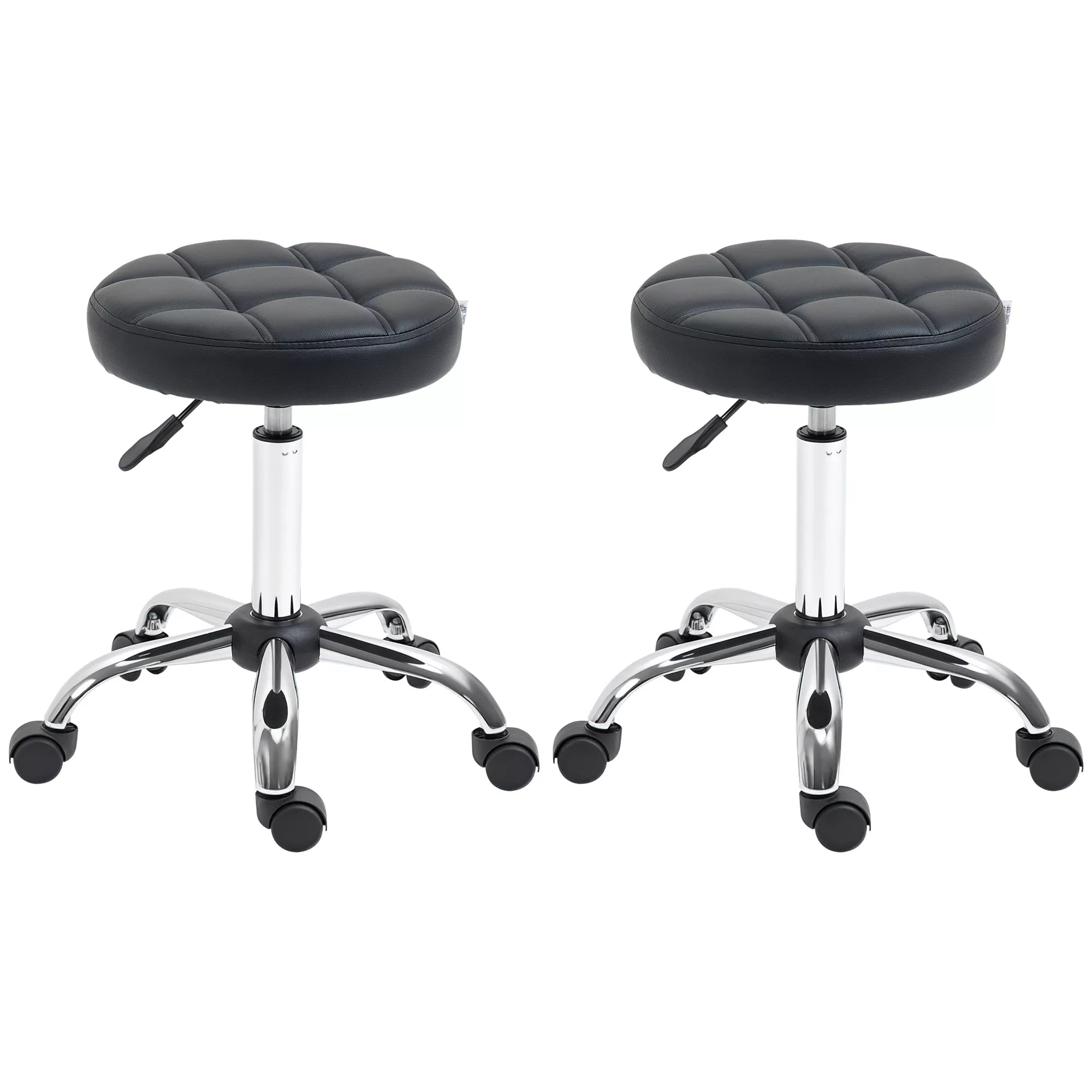 Sukamoji taburetė reguliuojamu aukščiu iki 63 cm, juoda, 2 vnt.