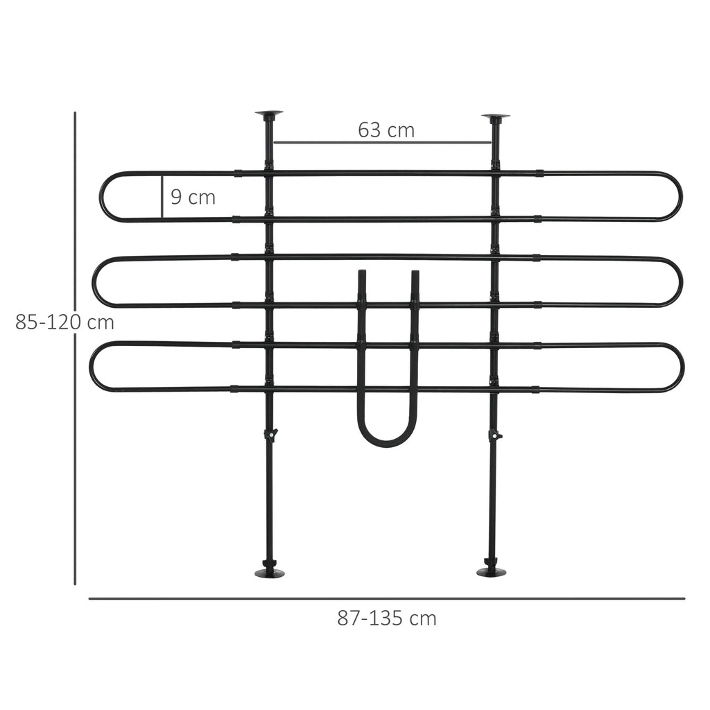 Pertvaros matmenų schema centimetrais su reguliavimo ribomis