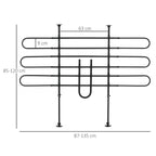 Pertvaros matmenų schema centimetrais su reguliavimo ribomis