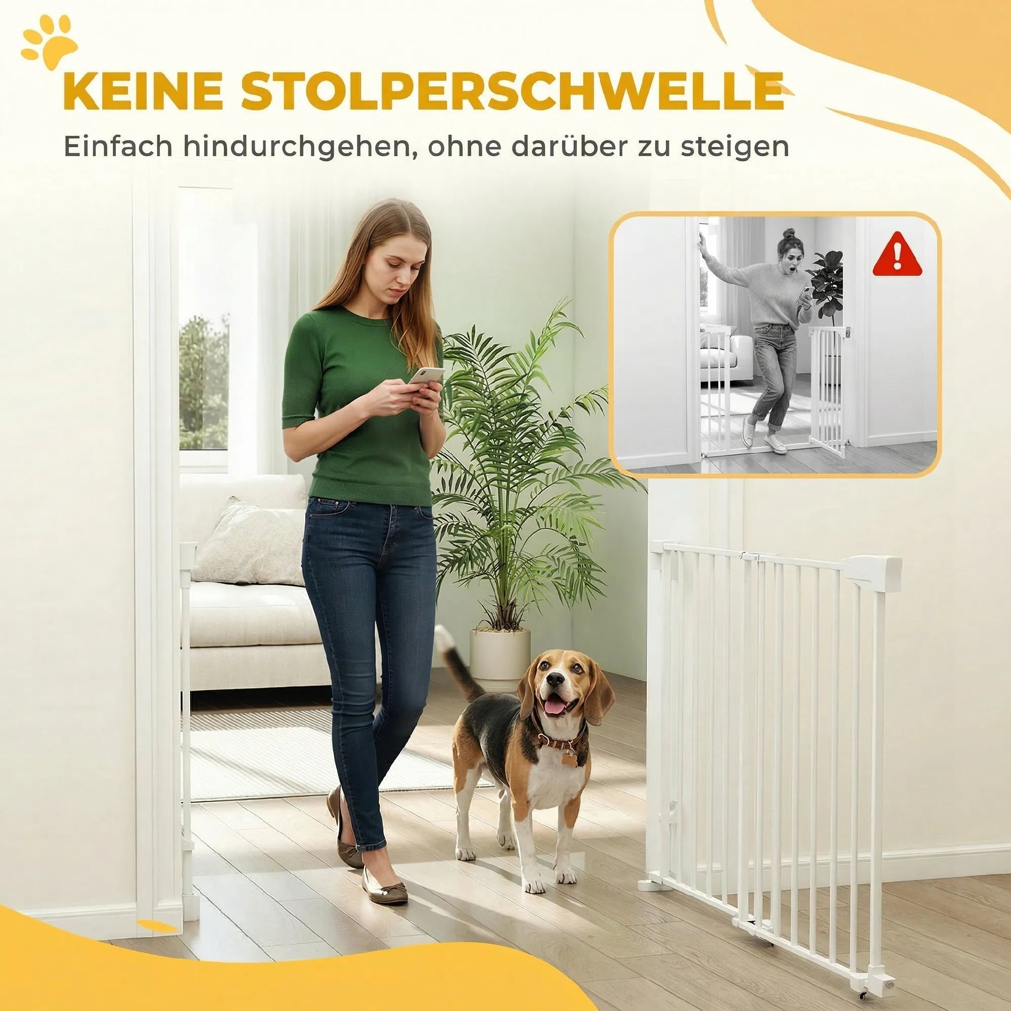 Apsauginiai varteliai laiptams 74,5–111,5 cm, automatiškai užsidarantys, balti