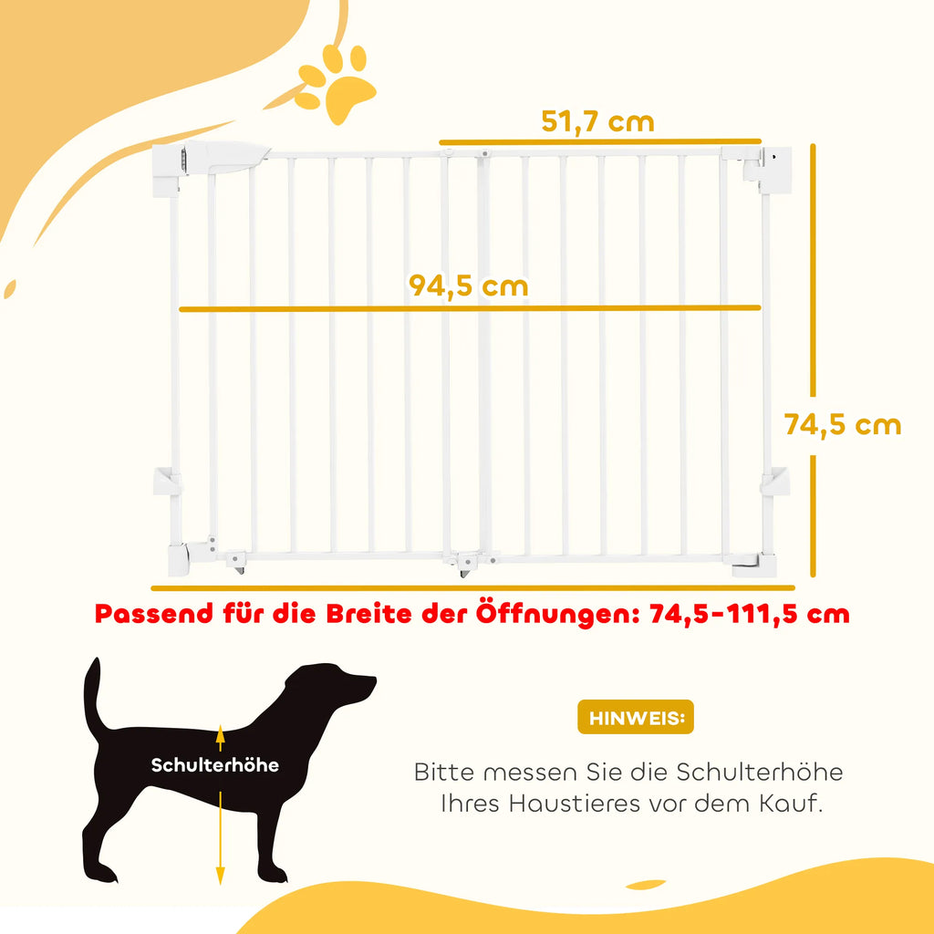Apsauginiai varteliai laiptams 74,5–111,5 cm, automatiškai užsidarantys, balti