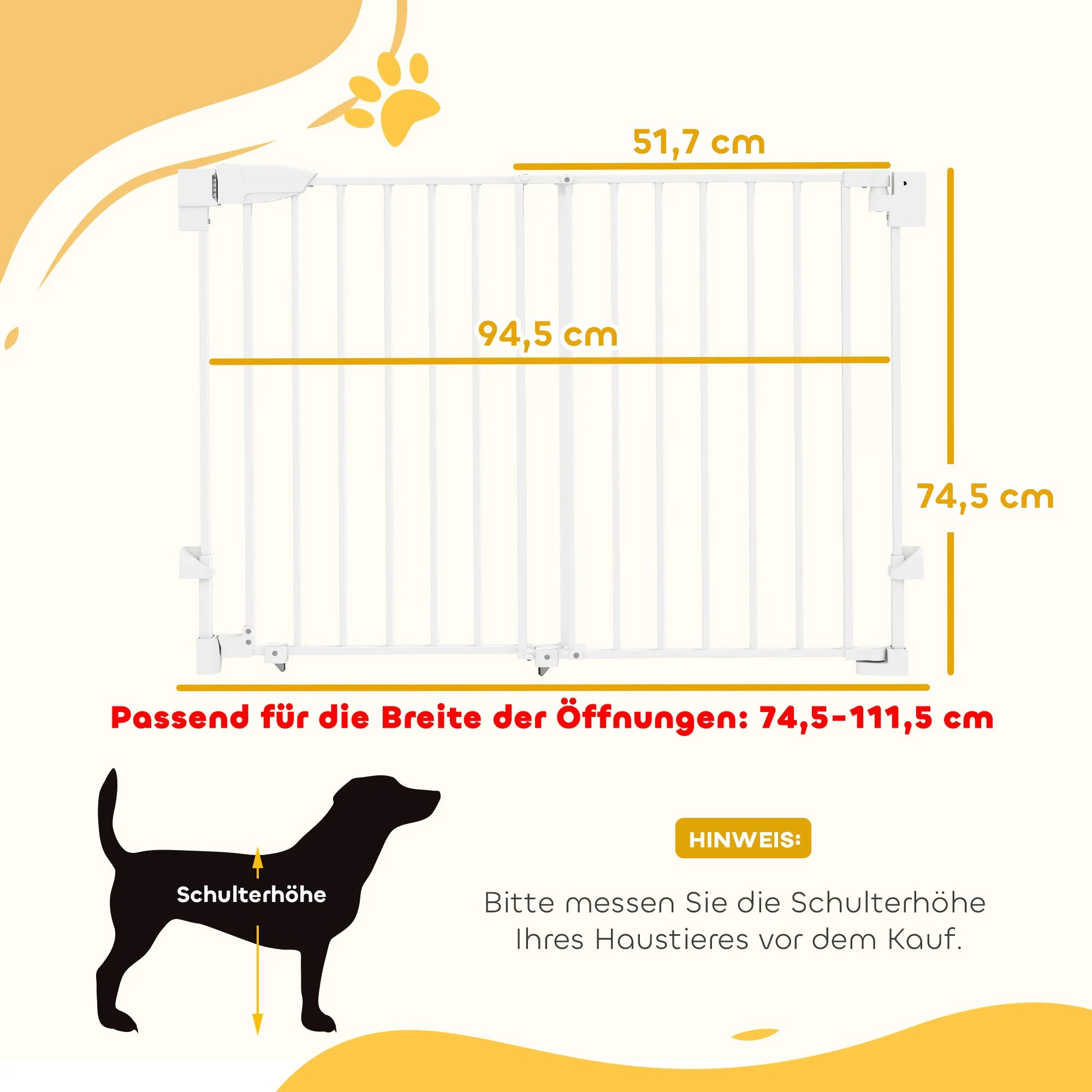 Apsauginiai varteliai laiptams 74,5–111,5 cm, automatiškai užsidarantys, balti