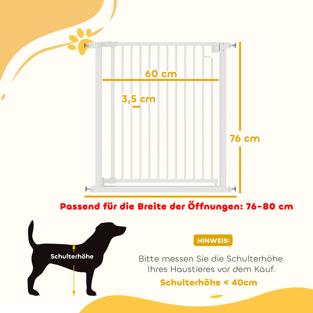 Apsauginiai varteliai vaikams ir augintiniams, reguliuojami 76–80 cm, balti