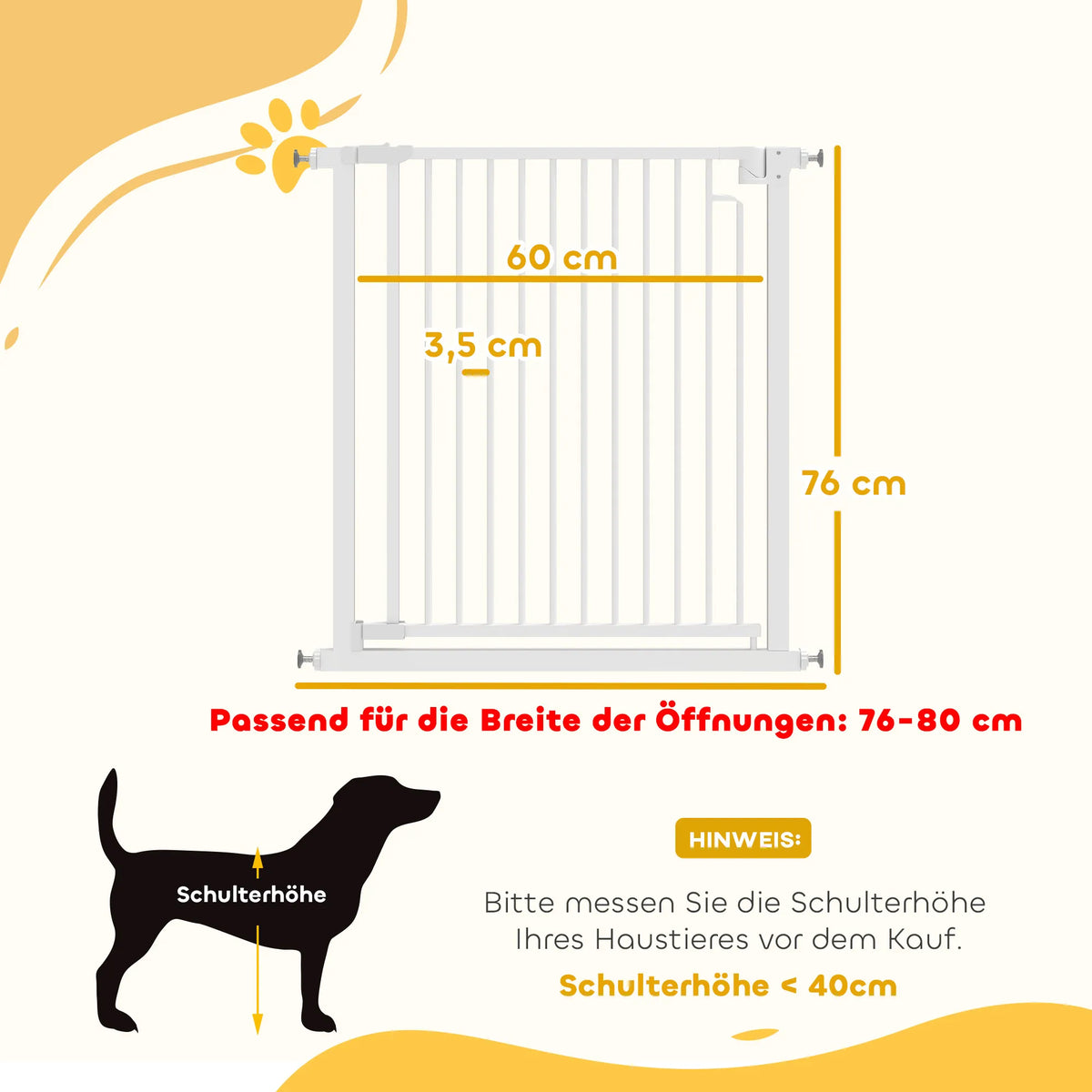 Apsauginiai varteliai vaikams ir augintiniams, reguliuojami 76–80 cm, balti