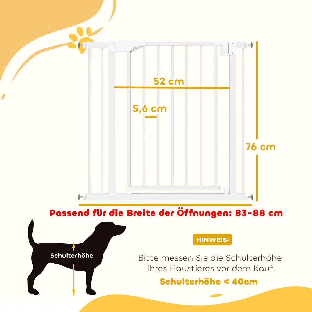 Apsauginiai varteliai vaikams ir augintiniams, reguliuojami 76–89 cm, balti