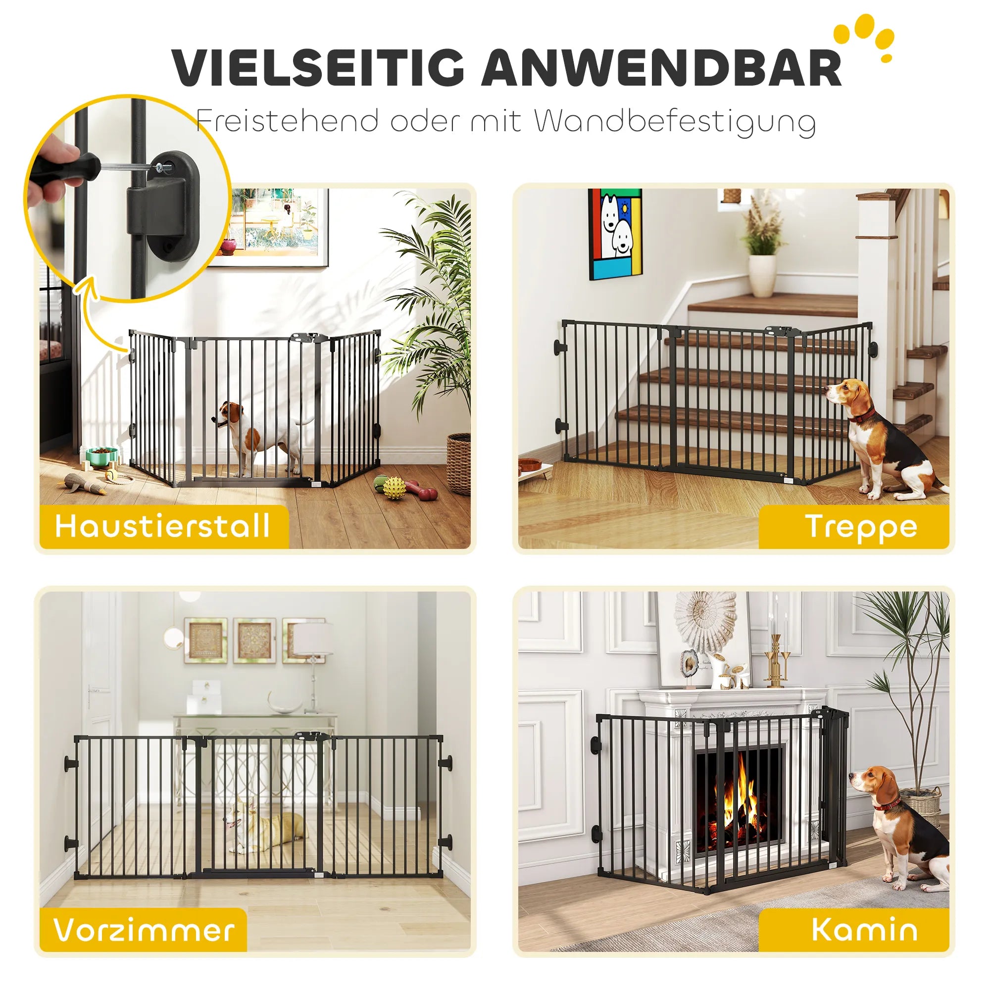 Apsauginis atitvaras gyvūnams, reguliuojamas, 3 dalių, juodas