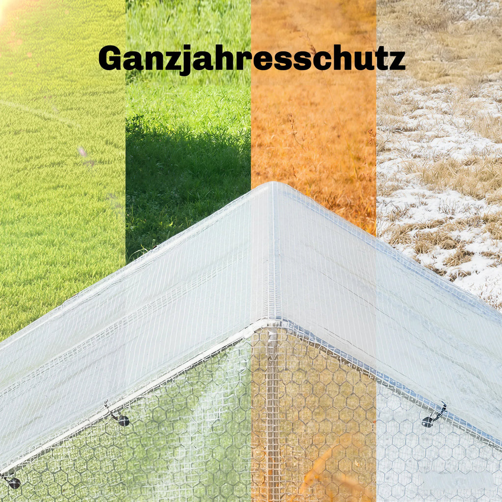 Apsauginis tentas 6x4 m 140 g/m² vandeniui atsparus polietileninis tentas su ąsomis baltas